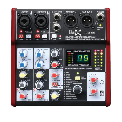 E-lektron AIM-66 U-PAD 4 Channel DSP Mixing Console streaming mixer USB  Audio Interface Mic Input