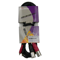 EVENT AUDIO 2XLRM2RCA5 - 5m 2x XLR 3 pin male to 2x RCA male signal lead