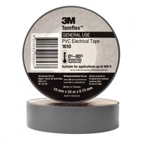 3M TAPE, VINYL ELECTRICAL 160 TEMFLEX, GREY, 18MM X 20M