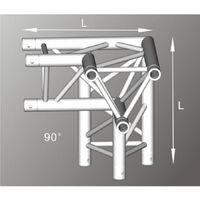 ALUTRUSS ALU33105RB ALUMINIUM THREE-WAY TRI-TRUSS RIGHT CORNER / 290MM