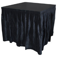 CURTAIN CALL 4.0mW x 0.9mD Velvet Skirt with 50mm Velcro Strip along Top and Side Patches – Black