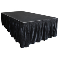 CURTAIN CALL 7.25mW x 0.6mD Velvet Skirt with 50mm Velcro Strip along Top and Side Patches – Black