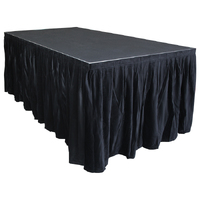 CURTAIN CALL 7.25mW x 0.9mD Velvet Skirt with 50mm Velcro Strip along Top and Side Patches – Black