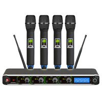 UF-1095 Dynamic Digital 400 Channels UHF Wireless Tunable 4 Handheld Microphone System
