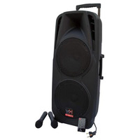 E-lektron EL-225 Dual 10" inch Portable Karaoke Mobile PA Speaker Sound System Battery Bluetooth with 2 UHF Microphone