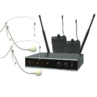 E-Lektron IU-2082HS digital UHF 2 x Headset wireless microphone system Set