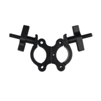 ALUMINIUM DOUBLE SWIVEL PIPE CLAMP 38MM-51MM  (BLACK)