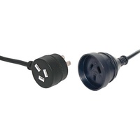 Piggy Back Extension Lead Black 2m