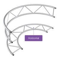 F42P Flat 2.0mR (4.0mØ) 90° Radial Truss – Horizontal (4 parts to a Circle)