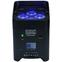 EVENT LIGHTING  PAR4X12B2 - Battery Uplight Par with 4x12W RGBWAUV LEDs, Wireless DMX & IR Remote