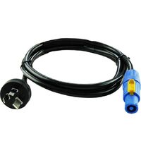 NEUTRIK POWERCON® NAC3FCA [BLUE] TO 3-PIN AUSTRALIAN 240V PLUG 10AMP 2M