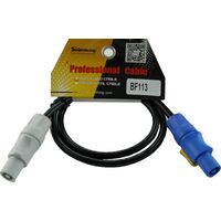 2M POWERCON NEUTRIK NAC3FCA [BLUE] TO POWERCON NAC3FCB [GREY] LINK CABLE. 1.5 X 3-CORE CABLE