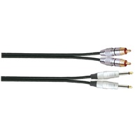 SoundKing R2MJ21 2 x TS-M 6.35mm Jack to 2 x RCA-M Signal Lead (1m)