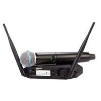 SHURE SHR-GLXD24+B58 Wireless Dig Handheld System GLXD2+; Beta58 Mic; GLXD4+; Dual Band 2.4GHz and 5.8GHz