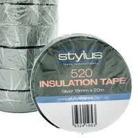 Stylus Silver 520 PVC Insulation Tape -Single Roll - 20 Metre Roll