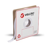 Velcro® Strap 300 x 25mm White - Reusable Ties for Cables, Wires and Cords - Roll of 75