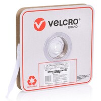 Velcro® Strap 200 x 25mm White - Reusable Ties for Cables, Wires and Cords - Roll of 100