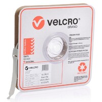 Velcro® Strap 200 x 25mm Grey - Reusable Ties for Cables, Wires and Cords - Roll of 100
