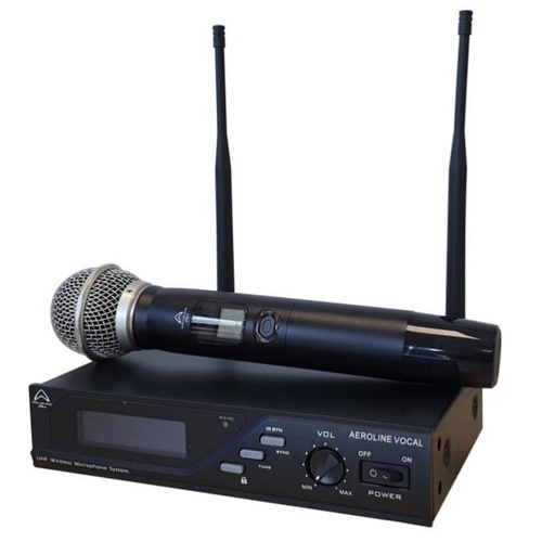 Wharfedale Aeroline Wireless UHF Microphone, 320 selectable channels, Batteries not included