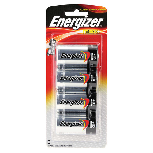 Energizer D Alkaline Battery - 4 Pack