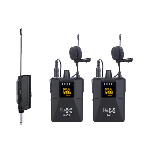 E-Lektron 2.4G wireless lavalier Microphone with charging case clip-on plug & play for iPhone iPad & Android live stream video recording