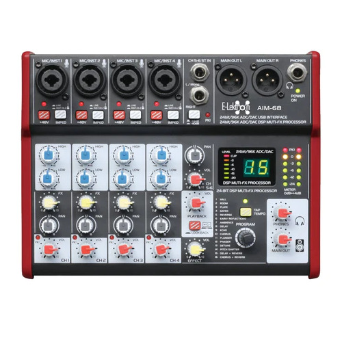E-lektron AIM-68 U-PAD 6 Channel DSP Mixing Console streaming mixer USB Audio Interface Mic Input