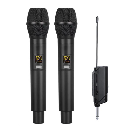 E-lektron U2 Dynamic UHF 20 Channels Tunable Universal 2 Wireless Handheld Microphone System With Mini Plug Receiver