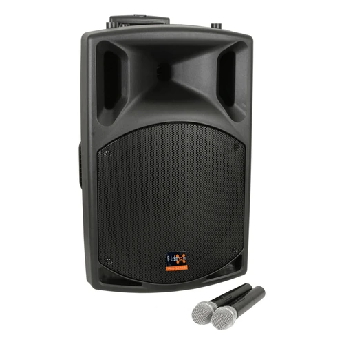 E-Lektron SL38-M 900W 15" inch Bluetooth Wireless linkable Loud Portable PA Speaker Sound System Recoding incl.2 Mics for Karaoke Party Event Speech S