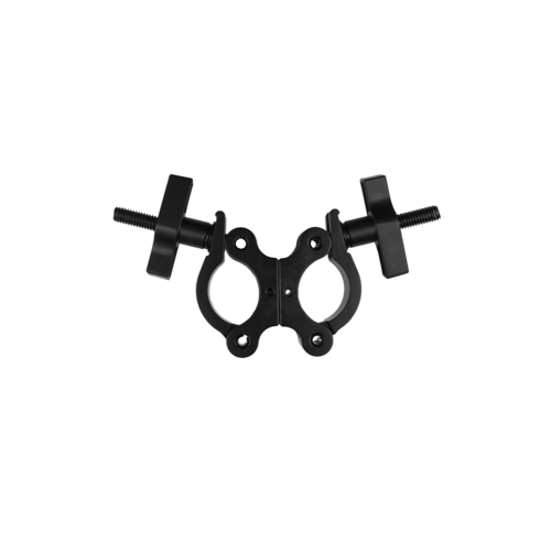 ALUMINIUM DOUBLE SWIVEL PIPE CLAMP 38MM-51MM  (BLACK)