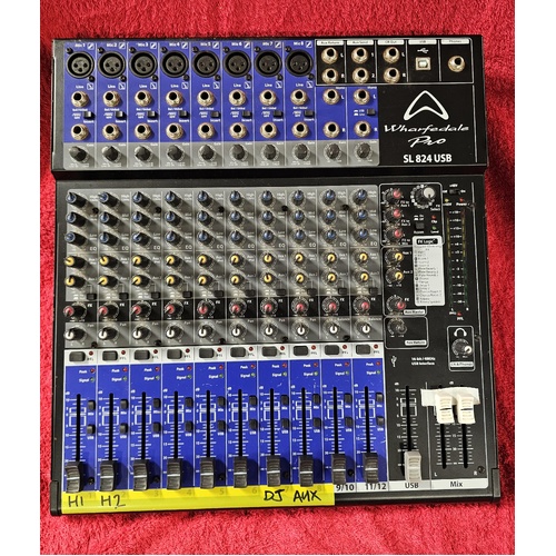 EX HIRE WHARFEDALE SL824USB 8CH BAND MIXER WITH FX