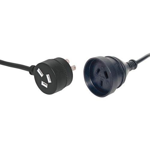 Piggy Back Extension Lead Black 2m
