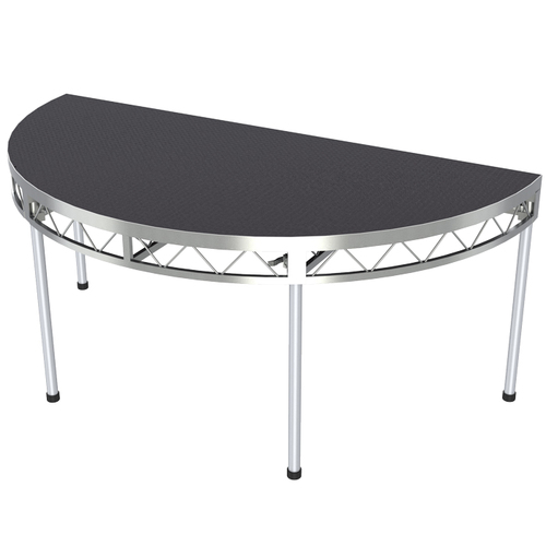 GLOBAL TRUSS 1.2mR (2.4mØ) 180° Semi-Circle Stage Platform with 0.9m Legs – Non-Slip Top