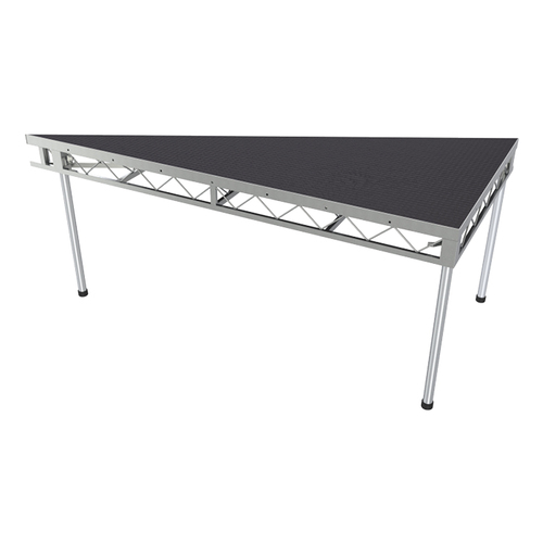 GLOBAL TRUSS 2.4m x 1.2m Triangular Stage Platform with 0.9m Legs – Non-Slip Top – Left