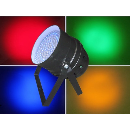 Light Emotion P64LED LED Par 64 RGB DMX 30W 183 LEDs - Black: Piggy Back Plug, double yoke, digital display