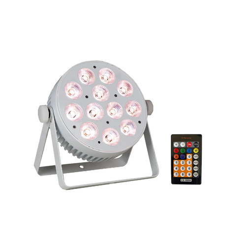 EVENT LIGHTING LITE  PAR12X12LW - 12x 12W LED RGBWAU Parcan with IR Remote (White)