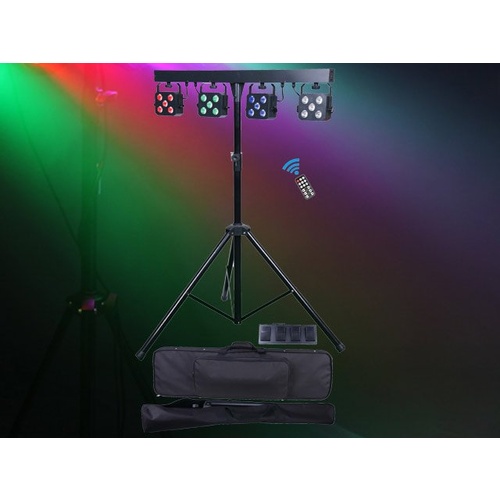 EVENT LIGHTING LITE  PARBAR4QUAD - Par Bar with 4 Heads of 5x 8W RGBW and Wireless Foot Controller