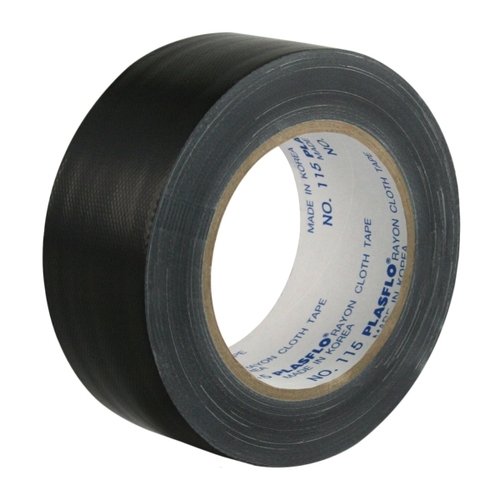 PLASFLO 48MM X 25M BUDGET BLACK GAFFER TAPE
