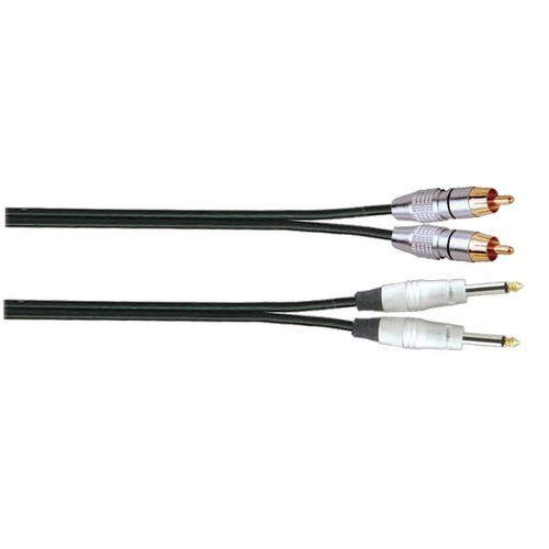 SoundKing R2MJ21 2 x TS-M 6.35mm Jack to 2 x RCA-M Signal Lead (1m)
