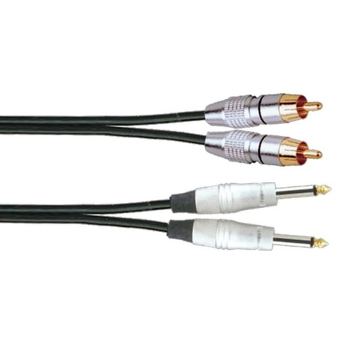 SoundKing R2MJ23 2 x TS-M 6.35mm Jack to 2 x RCA-M Signal Lead (3m)