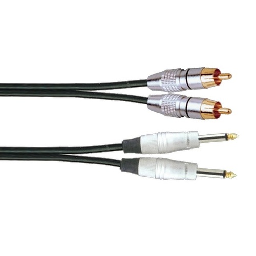 SoundKing R2MJ26 2 x TS-M 6.5mm Jack to 2 x RCA-M Signal Lead (6m)