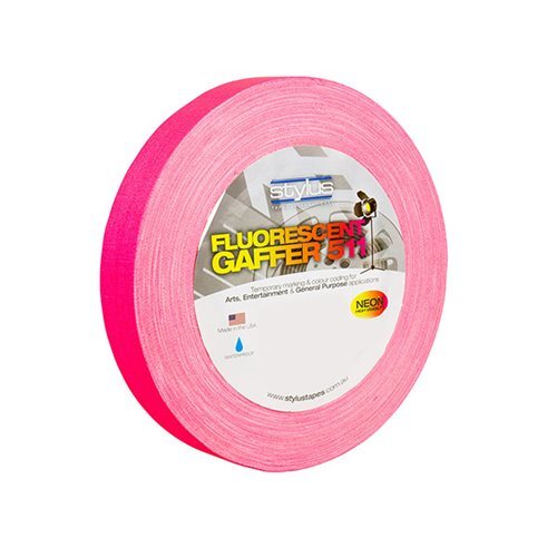 Stylus 511 Fluoro-Neon Cloth Tape Pink 12mm x 45m