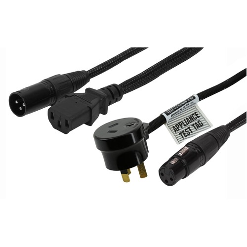 Combo XLR and IEC AU Plug Power Cable - 5m