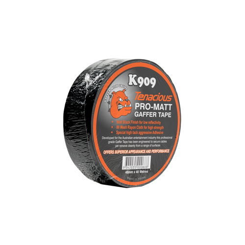 TENACIOUS K909 GENERAL GAFFER TAPE (BLACK) (SAME AS NASHUA 510)