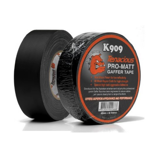Tenacious K909 Matt Gaffer Tape Black 48mmx40m
